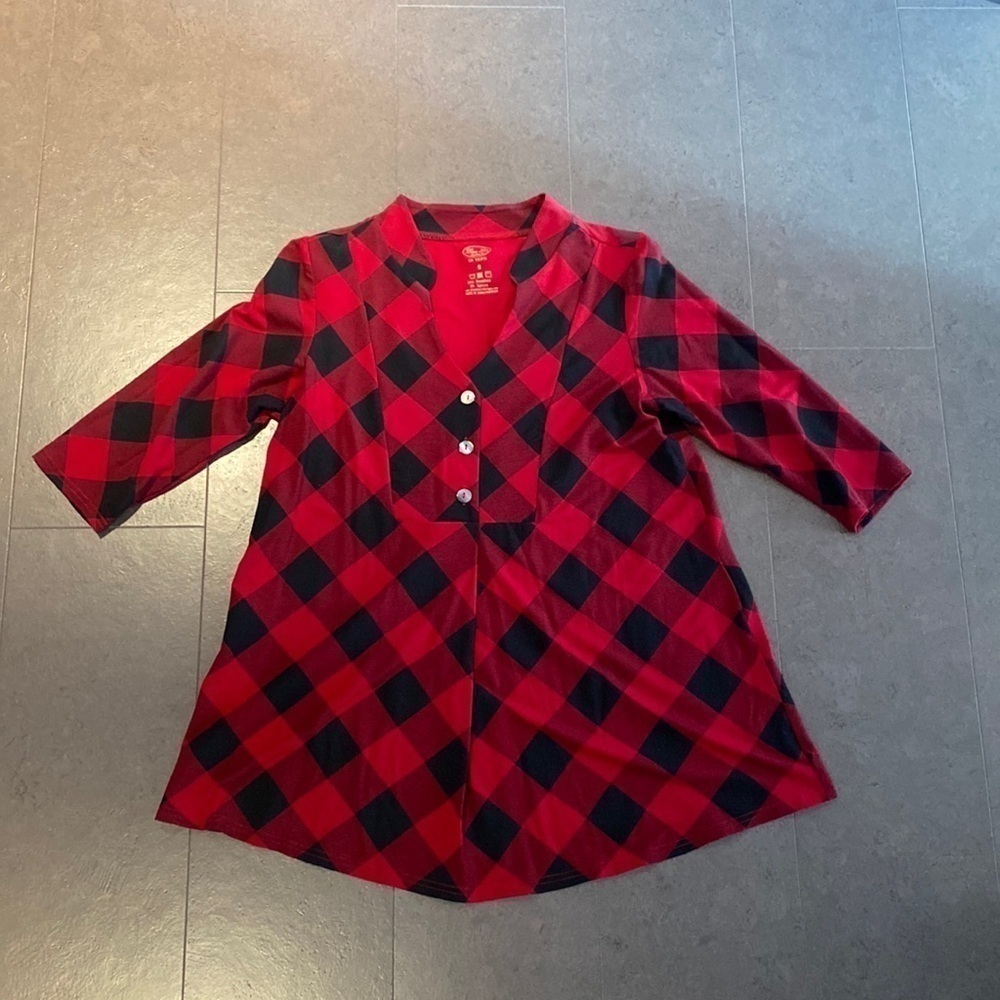 BLUE sky clothing Buffalo check tunic size small